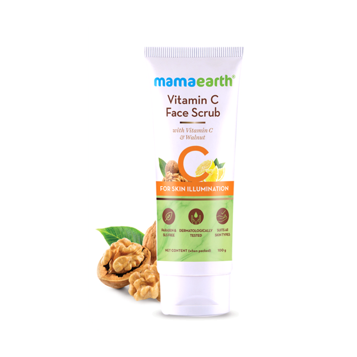 Vitamin C Face Scrub for Glowing Skin, With Vitamin C and Walnut For Skin Illumination